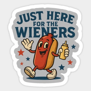 I'm Just Here For The Wieners - Funny Hot Dog Lover Sticker